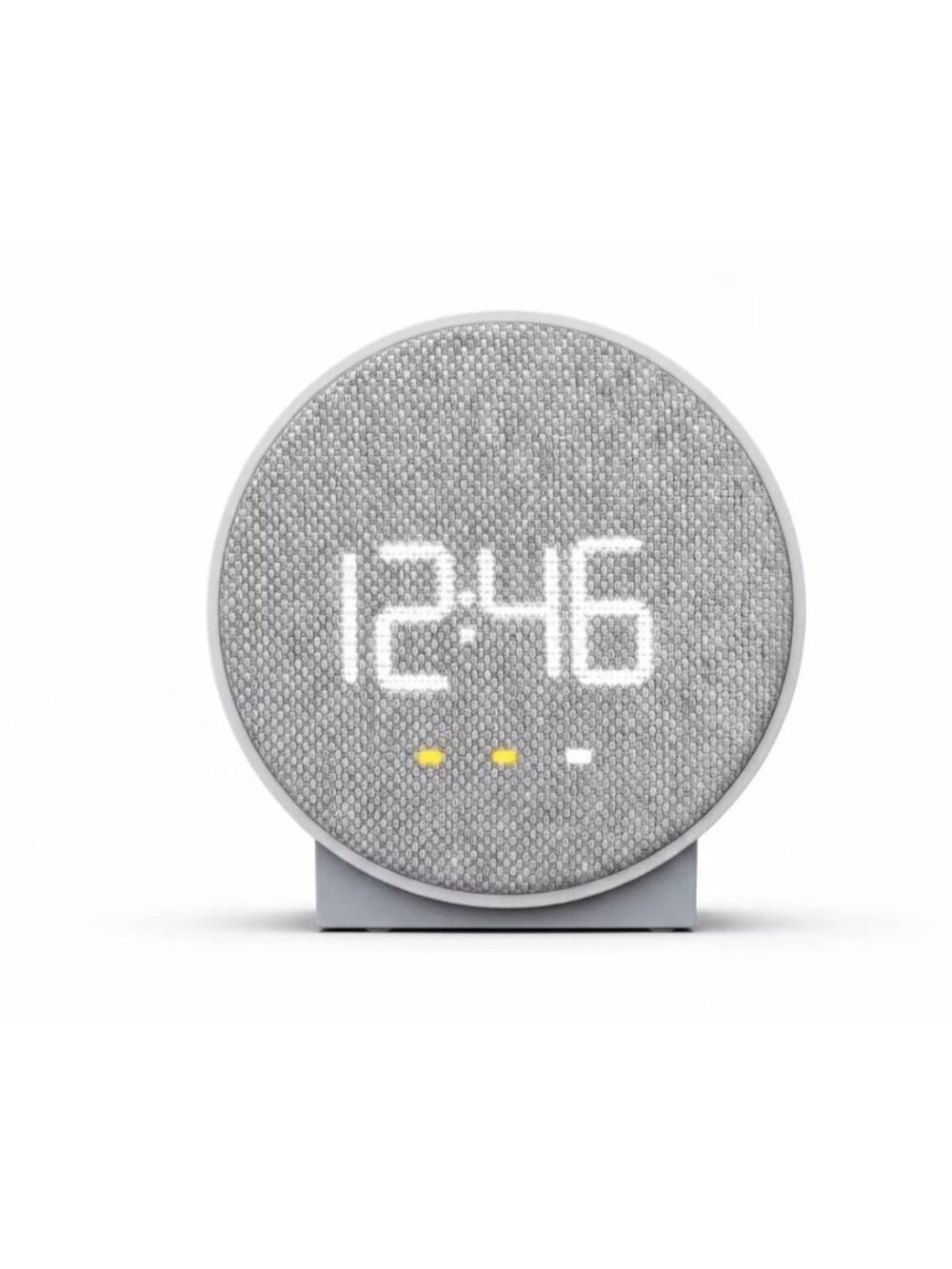 Capello Round Time Fabric Alarm Clock With USB Charging Dual Alarms & AC Power G